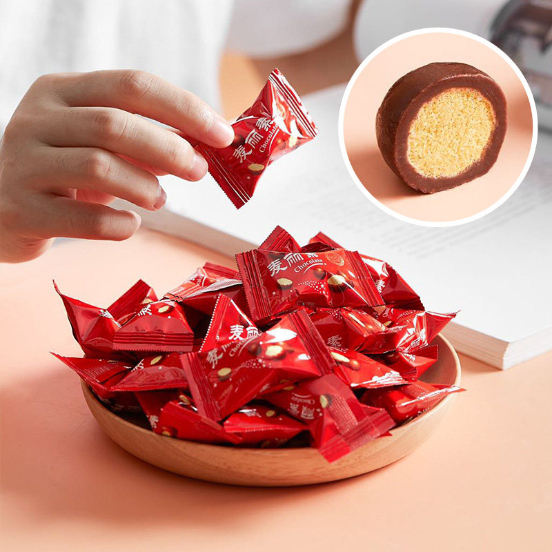 麦丽素精美黑巧克力豆美味夹心麦芽香脆心球糖果零食酥脆美味