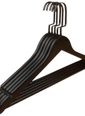 黑色实木衣架服装店防滑晾衣架酒店木质衣挂天然原木材质