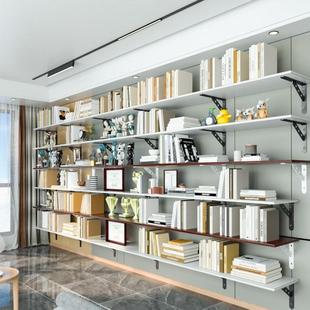 墙上置物架木板一字搁板书架墙面挂式墙壁展示架固定托架上熙之锦