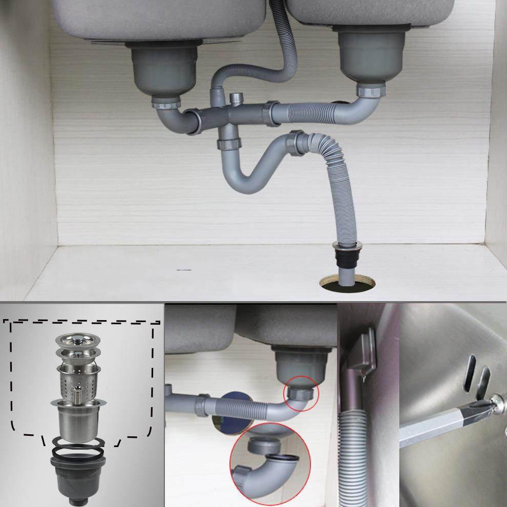 水槽下水管双下水配件厨房排水管洗菜盆下水器Z8015C009,家装主材,下水器,淘宝优惠券,粉丝福利购,淘宝优惠卷