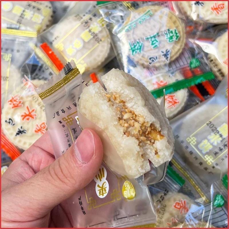 新货桂平桂兴糯米饼软糯花生芝麻夹心粘米饼干绿豆饼小吃零食广西