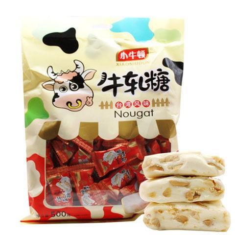 速发现货休闲风花生小牛顿台湾风味牛轧糖花生原味牛轧糖袋装500g