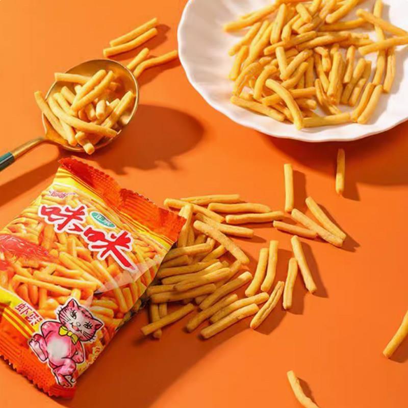速发现货爱尚咪咪虾条蟹味粒18g/包超好吃儿童小零食休闲 食品小