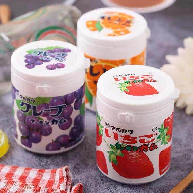 速发现货草莓味口香糖日本零食丸川口香糖 橘子草莓葡萄味水果味