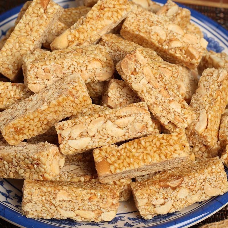 速发现货广东特产潮汕茶点传统手工小吃白芝麻酥糖花生酥糖豆方老