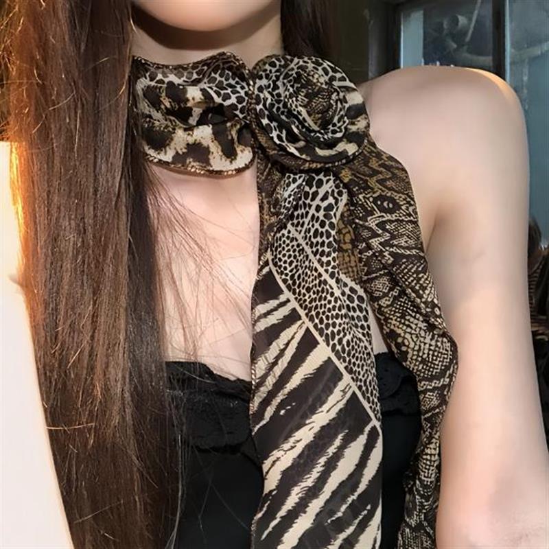 热卖美式复古辣妹豹纹玫瑰