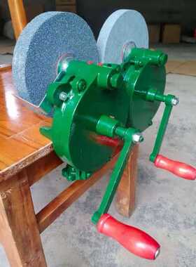东南亚 非洲 南美市场 4寸5寸6寸小型台式绿色手摇砂轮机磨刀机