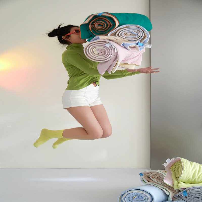 A类凉感锦氨空调薄被纯色双拼大豆纤维夏天睡觉薄被子可机洗双人+