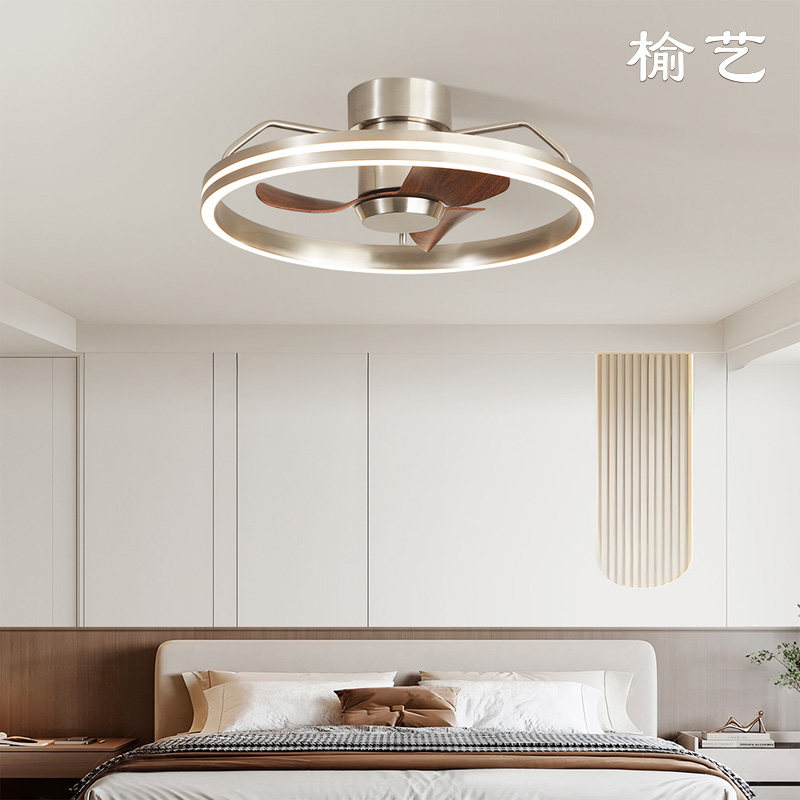 榆艺卧室风扇灯吊扇灯餐厅中古客厅灯北欧复古灯包豪斯书房吸顶灯