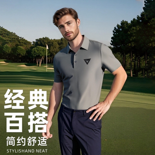 速干夏季 高尔夫男装 POLO衫 短袖 运动T恤 户外防晒上衣无缝压胶新款