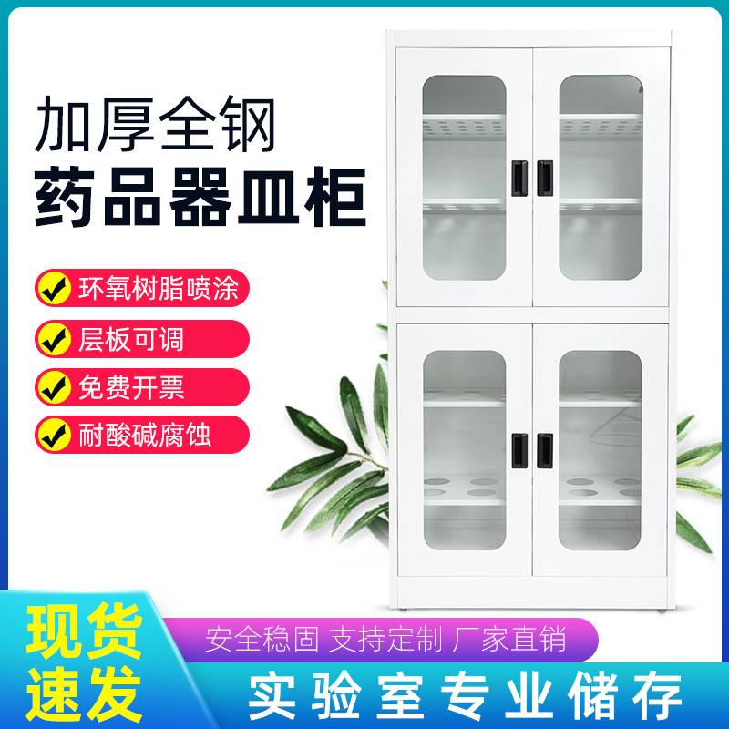 定制双门全钢试剂柜器皿清洁无菌柜药品阴凉柜实验室家具样品柜