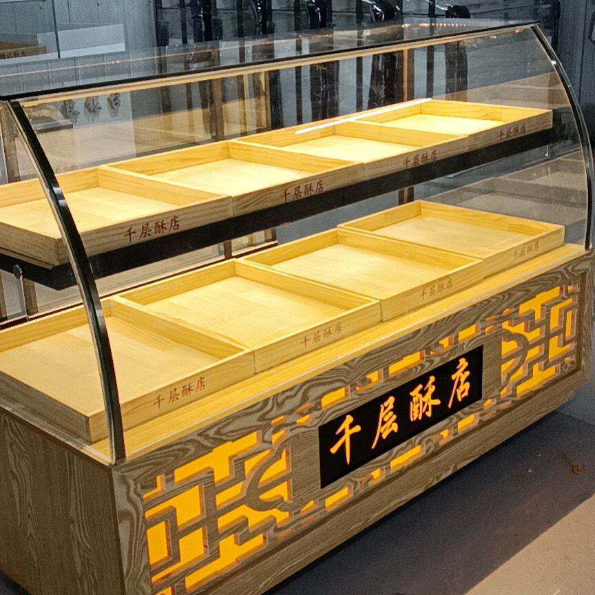 面包柜糕点柜中式食品展示柜烘焙早餐展示柜透明玻璃柜炸鸡烧饼