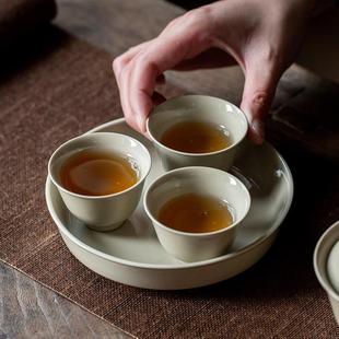 陶瓷壶承草木灰干泡台茶盘茶具配件茶点盘茶托家用托盘养壶垫茶碟