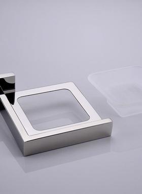 肥皂架单层304不锈钢四方磨砂玻璃碟肥皂碟亮光拉丝特价Q7007