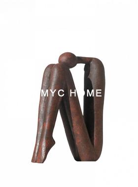 现代简约创意卡通火柴人书档书靠摆件售楼处客厅书房家居软装饰品