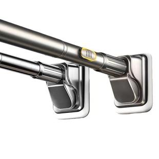 一键拉伸免打孔伸缩晾衣杆可调节不锈钢晾衣杆家用衣柜伸缩杆撑杆