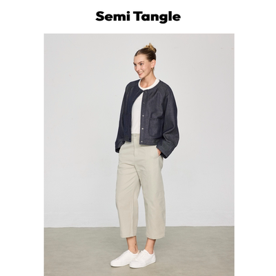 九分裤秋新品松紧腰头休闲裤子