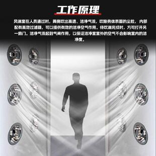 无尘车间风淋室机械厂人双吹可加装 底清洁机智能不锈钢风淋门 鞋