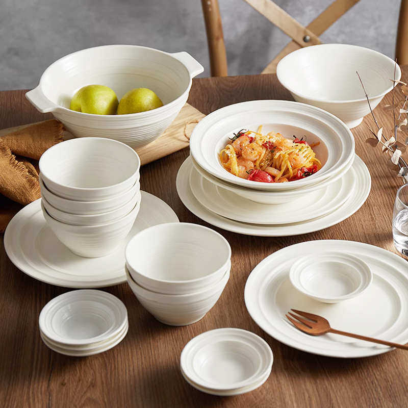 白色碗碟套装家用碗盘新款乔迁新居送人陶瓷餐具套装釉下彩碗具筷,餐饮具,碗,淘宝优惠券,粉丝福利购,淘宝优惠卷