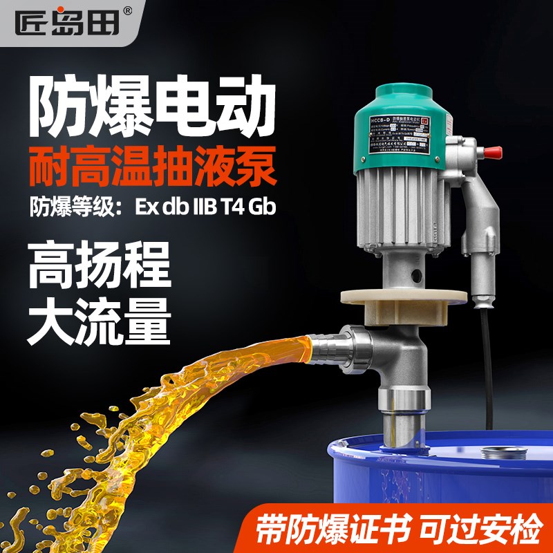 防爆防静电电动抽液泵溶剂柴油汽油酒精手提插桶大功率抽油器抽酸