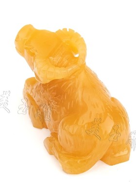 优选天然玉石牛摆件大号生肖水牛招财家居办公室装饰黄玉卧牛手工