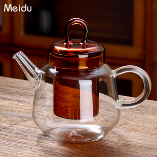 泡红茶壶家用小型花茶壶茶具2024年新款 琉璃壶全玻璃茶壶茶杯套装