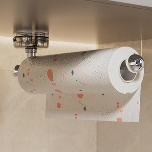 优选厨房纸巾架吸盘免打孔保鲜膜挂架橱柜抹布支架卷纸收纳架挂杆