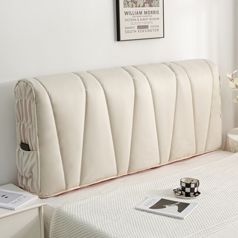 2023科技布夹棉床头套罩全包保护套加棉厚软包欧式简约皮木床防尘