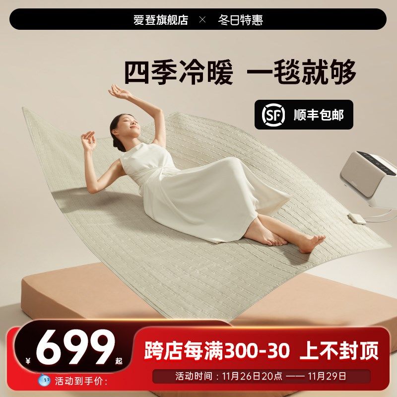 优选爱登水暖电热毯电褥子单人水循环炕2024新款水热毯水透气床垫
