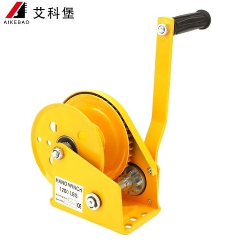 优选艾科堡手动绞盘双向1800磅30米钢丝绳挂钩自锁式手摇牵引葫