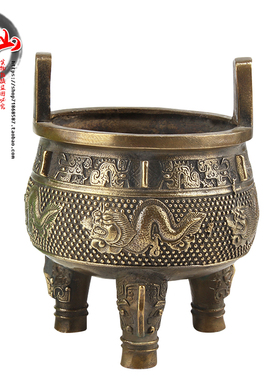 优选三足大克鼎青铜器铜圆鼎摆件铜鼎大号乔迁开业青铜鼎中式仿古