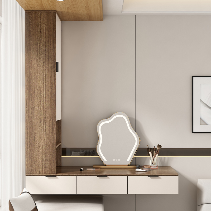 实木梳妆台卧室化妆台书桌一体床头柜子小户型床边飘窗悬浮抽屉柜