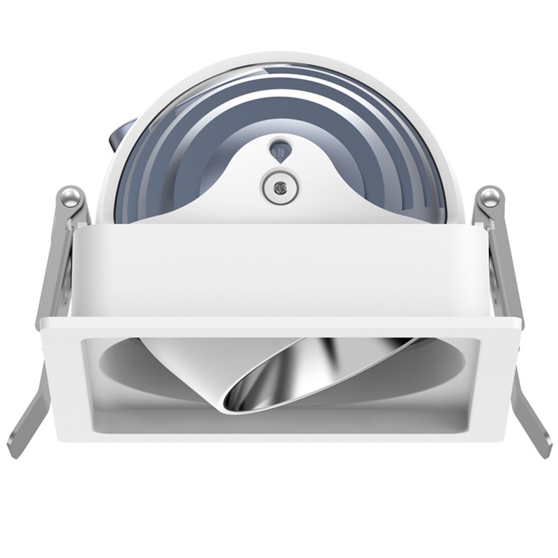 嵌入式方形射灯可调355度水平旋30度摆角猪嘴黑洞泛光调焦双头灯