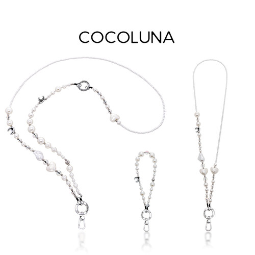 COCOLUNA 月半手机三合一长链女精致时尚百搭防摔防盗珍珠挂绳链条ccd相机时尚配饰高级设计感iphone17