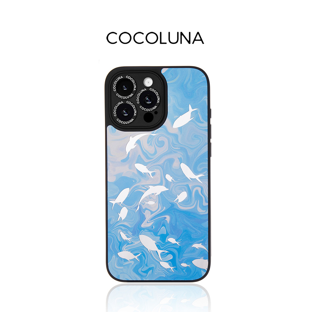 COCOLUNA 原创奇迹之海磁吸适用于苹果15Pro/16Pro/16ProMax镜面手机壳梦幻高级iPhone14pro13小众蓝色保护套