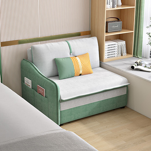 优选单侧扶手收纳儿童布艺沙发床折叠两用多功能可伸缩单人位2022