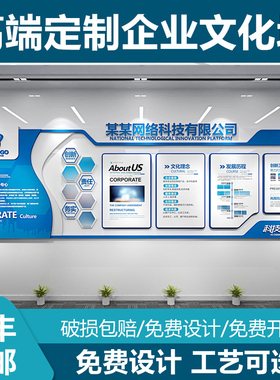 优选企业文化墙定制设计高端办公室会议室背景墙员工风采团队励志