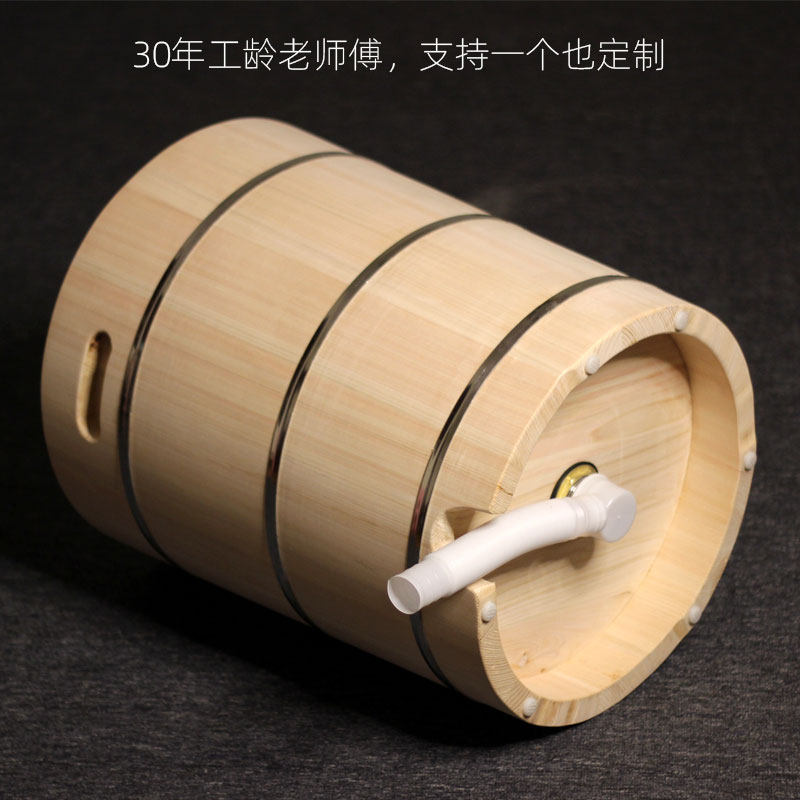优选桧木洗脚木桶泡脚桶可排水家用定制泡脚木桶无油漆洗脚桶高深