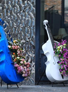 优选庭院户外花园大提琴落地摆件房地产新店开业别墅阳台装饰布置