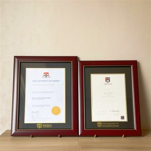 优选【进口松木】澳洲毕业相框悉尼大学相框烫金定制