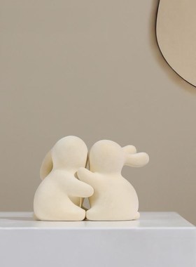 优选高端可爱简约兔子书档摆件书房书架样板房高颜U值创意家居装