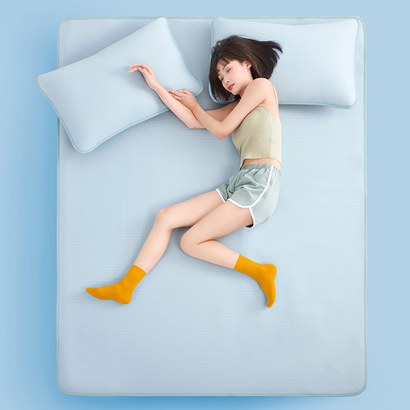 优选丝享A类婴童可机洗易折叠抗菌夏季冰丝凉感席三件套冰肌空调