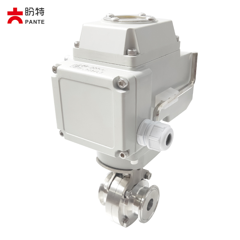 优选盼特304卫生级快装电动蝶阀316不锈钢卡箍快开卡盘碟阀D981新