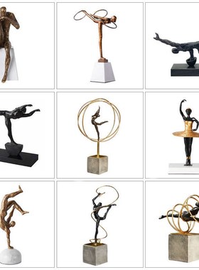 优选艺术健身体操人物抽象雕塑创意个性客厅办公室样板房间装饰品