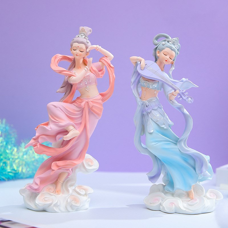 优选敦煌飞天舞摆件国潮汉服女孩茶室装饰家居玄关客厅电视柜酒柜