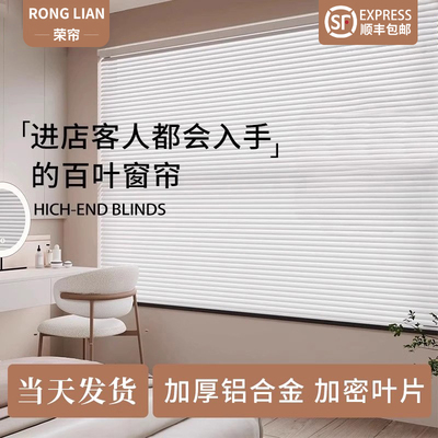卧室百叶窗帘全遮光2025新款免打孔安装遮挡遮阳帘升降卷拉式卷帘