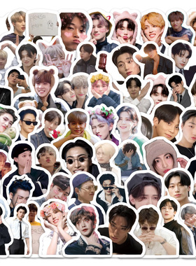 100张ateez卡通贴纸男明星装饰汽车手机壳行李箱贴画