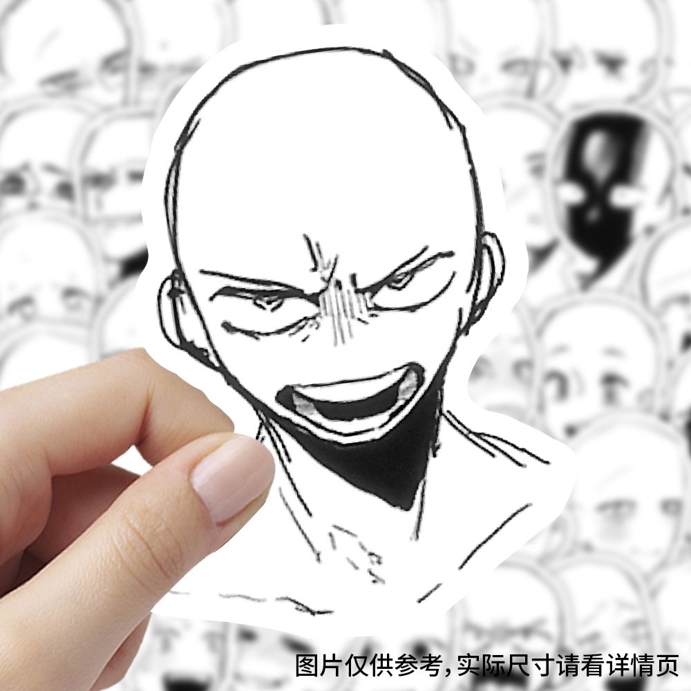 60张动漫表情绘画贴纸创意手绘美术二次元装饰手账笔记本防水贴画