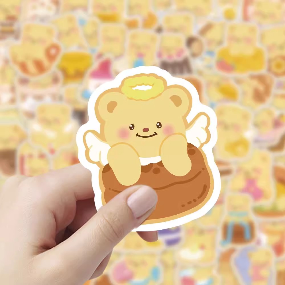 黄油小熊ins贴纸A款B款小熊装饰防水标签行李箱手账创意diy小贴画