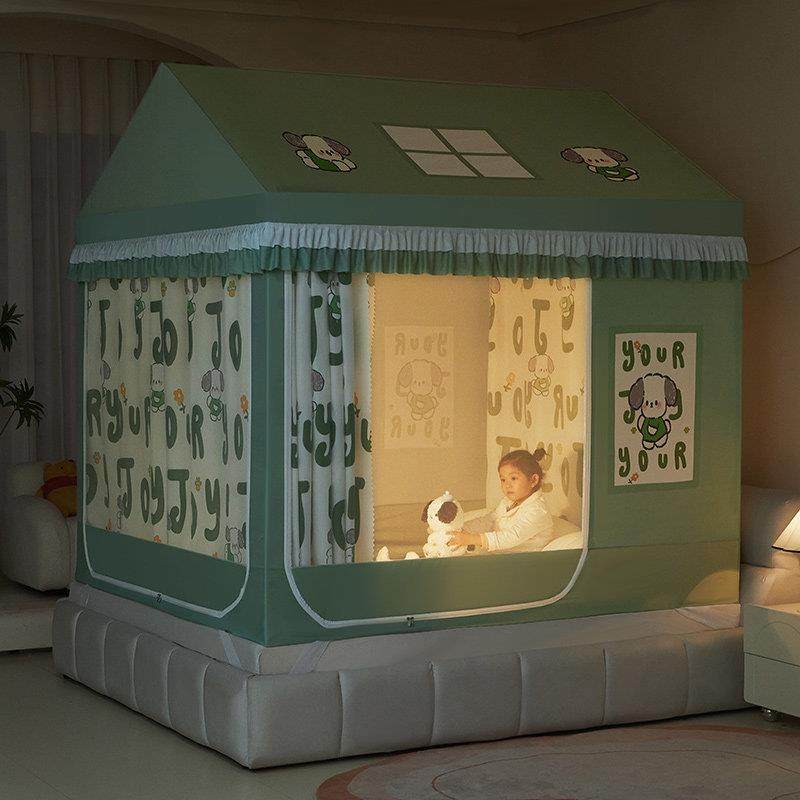 儿童防摔蚊帐家用2024新款家用卧室小房子帐篷免安装遮光帘蒙古包,床上用品,蚊帐,淘宝优惠券,粉丝福利购,淘宝优惠卷